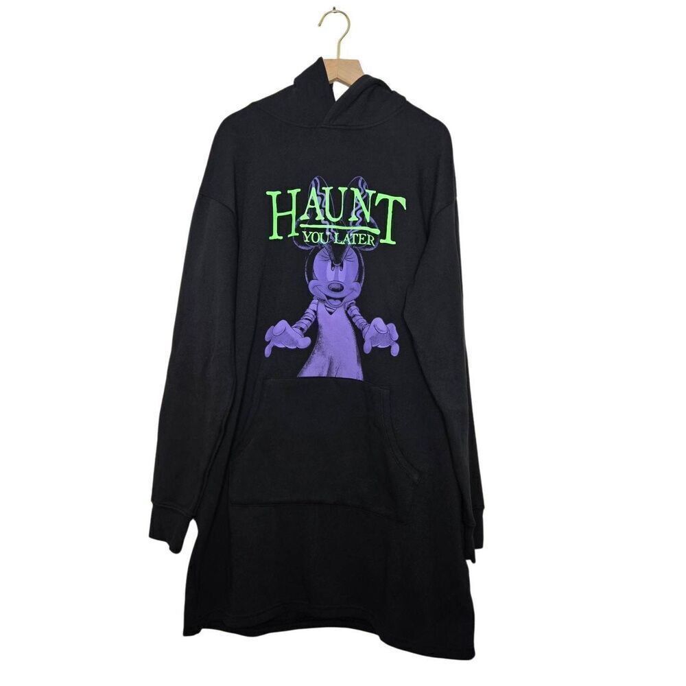 Disney Parks Halloween Minnie “Haunt You Later” Long Tunic Hoodie Size Medium